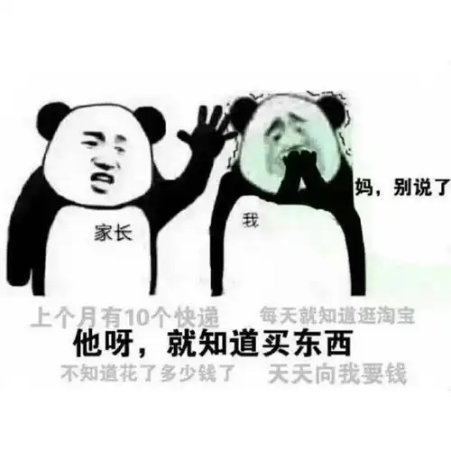  熊猫头表情包父母在亲戚朋友面前谈起你时