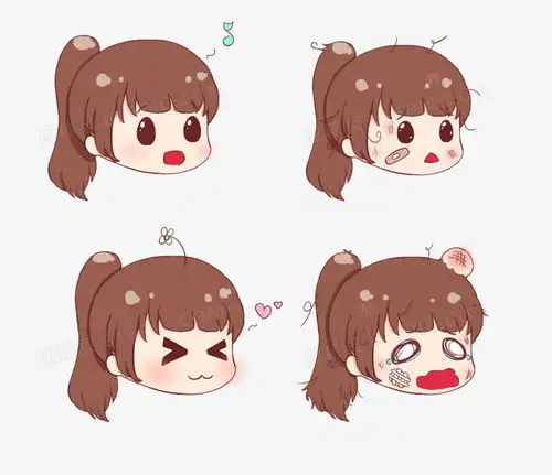  卡通女孩头像开心挨揍可爱无辜表情包图片免费下载png素材编号18mipol59图精灵