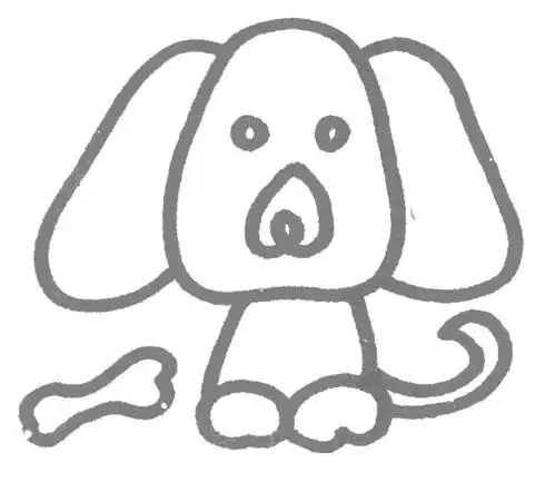  小狗简笔画图片大全