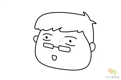  吃惊的男孩表情包简笔画