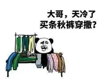  熊猫头表情包i天冷了买条秋裤穿