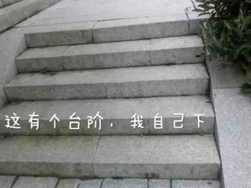  吵架求和表情包这有个台阶我自己下