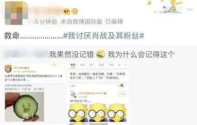  一片黄瓜引发的热议肖战晒自拍照配表情包,黑粉集体上线营业