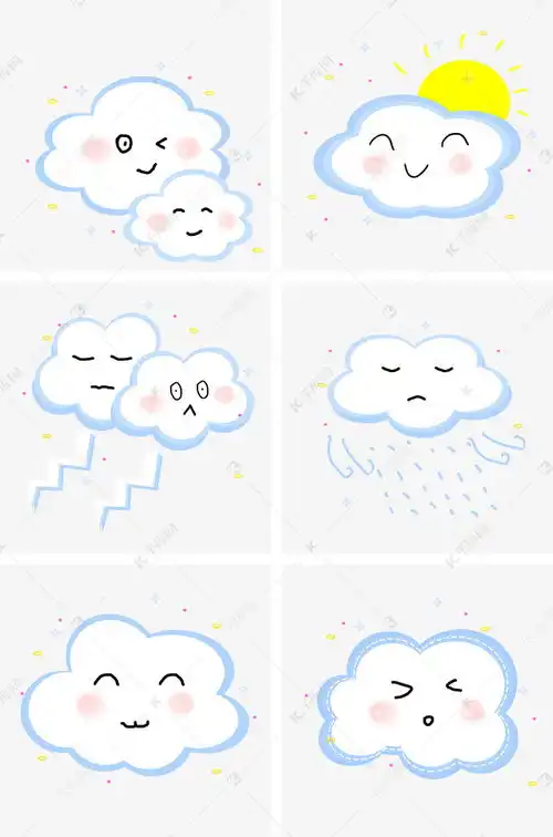  表情卡通蓝色云朵表情包素材图片免费下载千库网表情