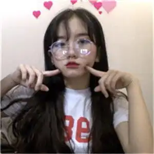 戴眼镜的女孩表情包遮面