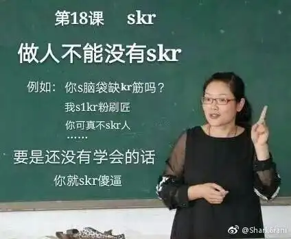  这skr到底是啥,天天skrskr烦skr人啦