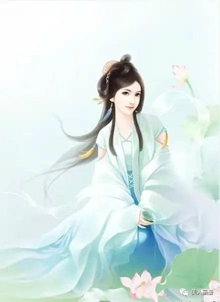  伤感的手绘古典美女