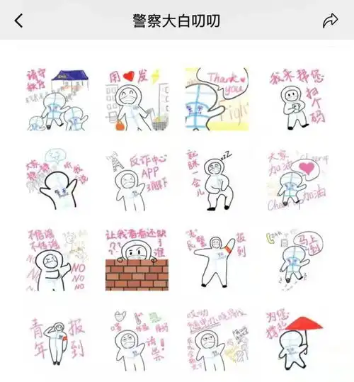  记录战疫,静安青年民警手绘大白抗疫表情包