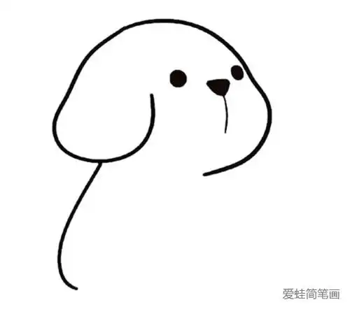  卡通小黄狗简笔画