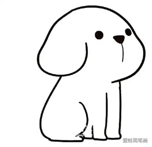  卡通小黄狗简笔画